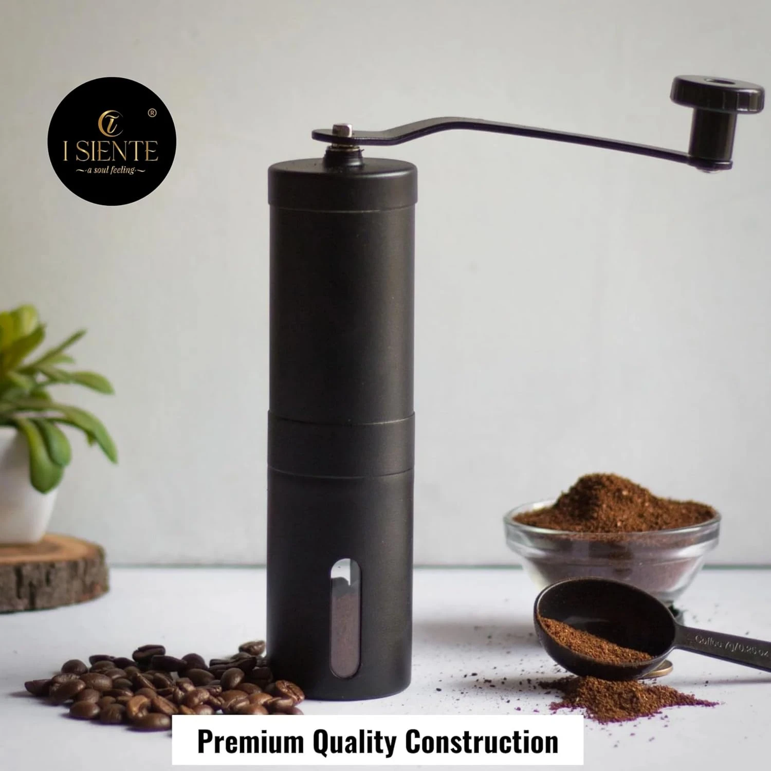 Manual Coffee Bean Grinder – 18 Adjustable Grind Settings for Pour Over, Drip Coffee, Espresso, Moka Pot & Aeropress (Black)