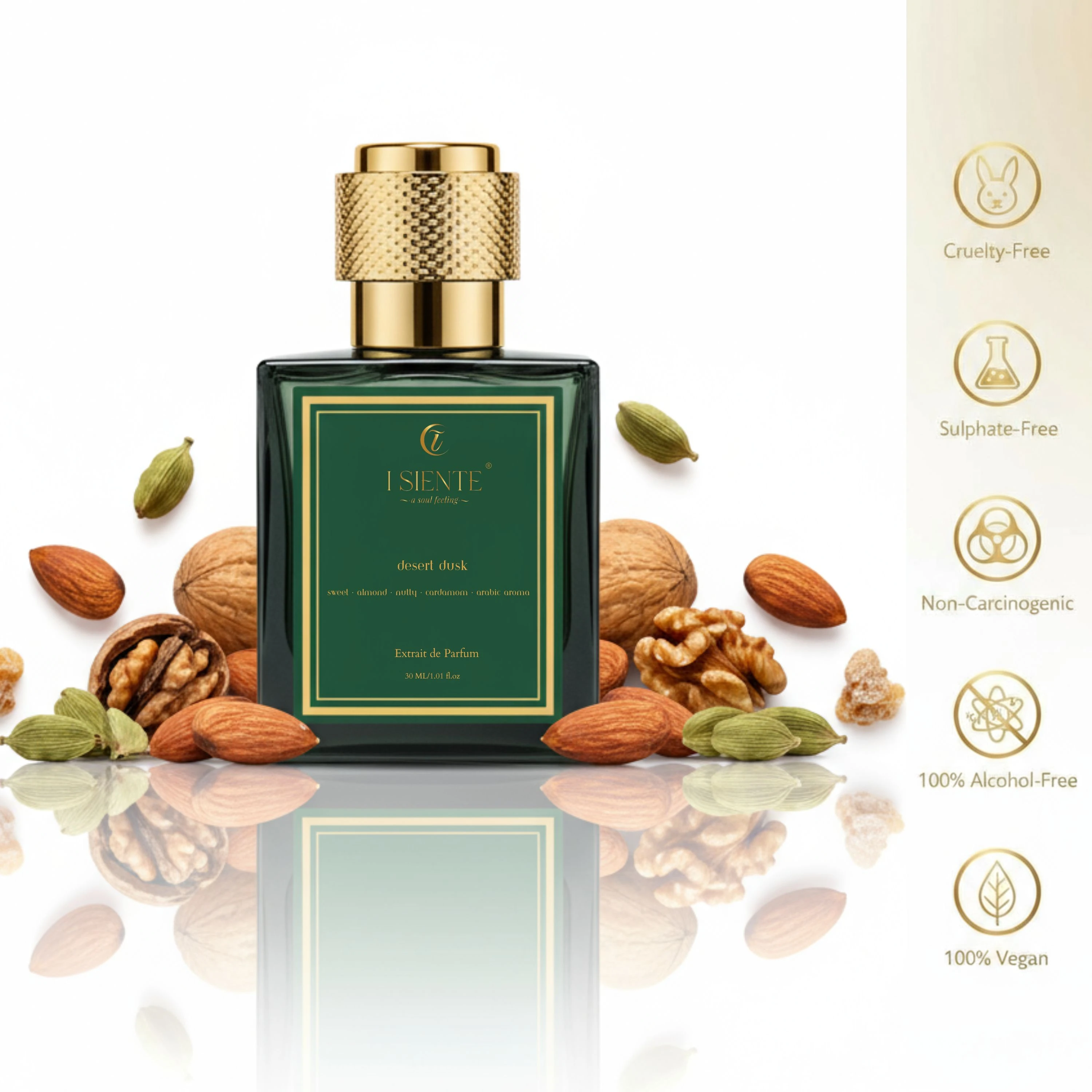 Desert Dusk Extrait de Parfum 30ml | Long Lasting Unisex Perfume | Sweet, Almond, Nutty, Cardamom & Arabic Aroma | Premium Luxury Fragrance Gift