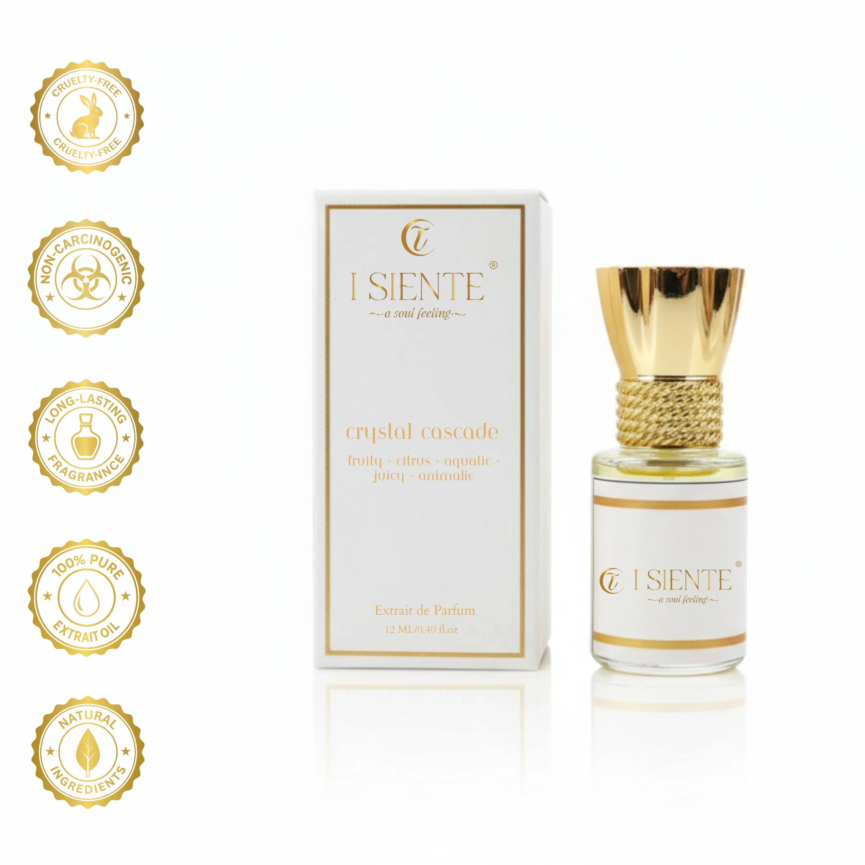 Crystal Cascade Extrait de Parfum Unisex Roll-On | 12ml | 100% Pure Concentration | Fruity, Citrus, Aquatic, Juicy & Animalic Notes | 24 Hour Long Lasting Perfume | Premium Luxury Fragrance Gift